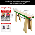 2.4m x 30cm Marble Billiard Table with Legs, Cover & Australian Wool Felt