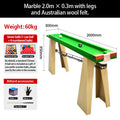 2m x 30cm Marble Billiard Table with Legs & Australian Wool Felt
