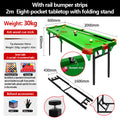 2m Eight-Pocket Folding Billiard Table with Cushion Rails